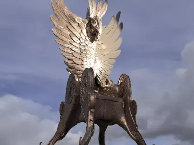 Feathered angel wing Throne 3  3D model