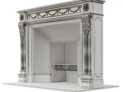 Fireplace Marble French fireplace 3D model