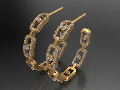 Messika Move Link SM Hoop Earrings 3D Printable Brand 3D print model