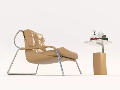 Modern Coffee Table and Armchair Set 55 3D model