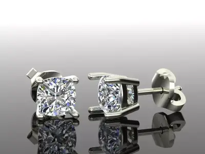 Women Diamond Earrings 3D print model 108
