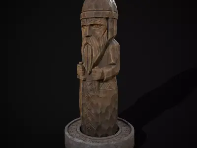 Slavic Gods Figurine Chur Low-poly 3D model