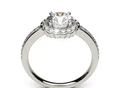 Round diamond engagement ring 3D print model