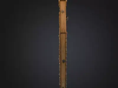 Medieval Wooden Door Low-poly 3D model