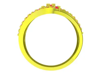 Luxury Interwoven Floral Diamond Ring 3D Model 5739 3D print model