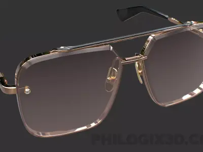 DITA MACH SIX Sunglasses Men Low-poly 3D model