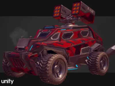 Sci-Fi Armored Military Rocket Launcher PBR Low-poly 3D model