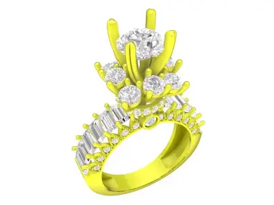 A7502 Luxury Korean Style Diamond Women Ring 3D print model