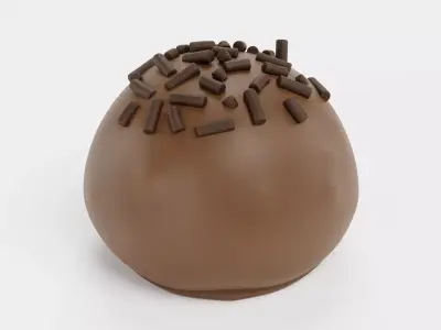 Chocolate Candy V11 - Milk Chocolate Dome with Sprinkles 3D model