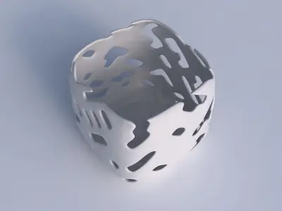 Vase quadratic stumpy with smooth cuts and bulges   3D print model