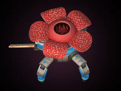 Solarpunk Plant Robot 3D model