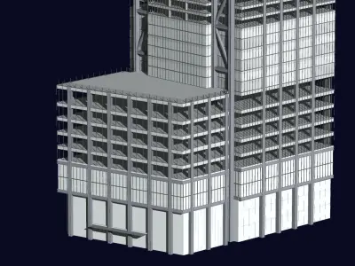 3 World Trade Center at 175 Greenwich Street Low-poly 3D model