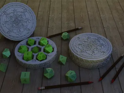  Art deco Dice Holder 3D print model