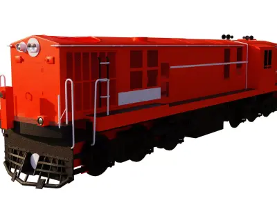 Train engine Low-poly 3D model