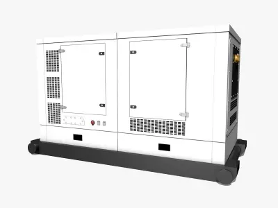 White Industrial Gas Generator 3D model