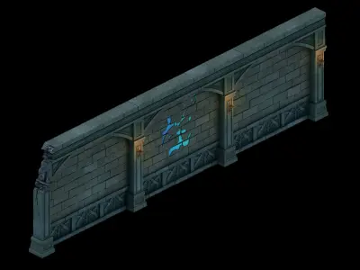 Game Underground Palace - Palace Wall 01 3D model