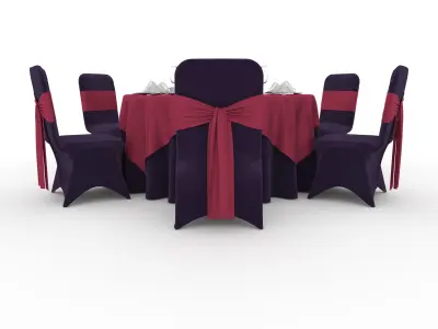 Banquet Table and Chair 55 3D model