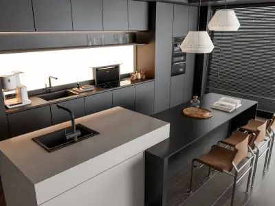 Kitchen Modern interior 92 3D model