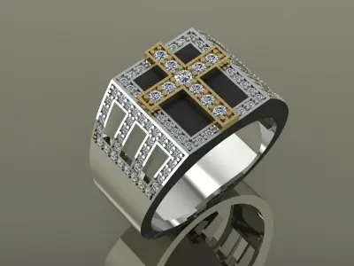 Mens Cross Ring 3D print model