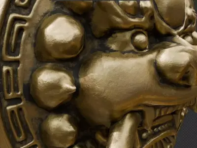 Chinese Style Beast Head Door Knocker 2 - Low Poly PBR Model Low-poly 3D model