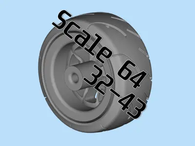 3d printed car parts Tire Rims Wheels set for scale car 3D print model