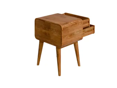 Mango Wood Bedside With 2 Drawers Low-poly 3D model