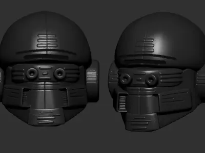 helmet high poly sculpt 3d printable ver 7 3D model 3D model 46