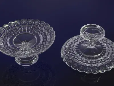 decorative silver cake stand 3D print model