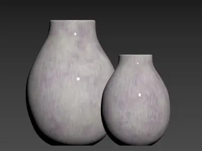 Lavender and White Vase 3D model