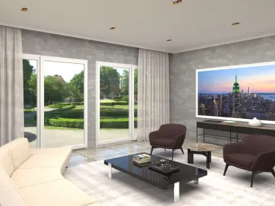 Living Room Modern Interior Design Scene 3d Model Free 3D model