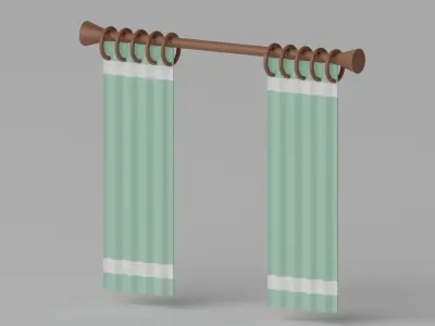Cartoon Curtain 3D model