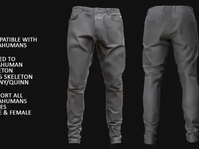 Jeans 43 - All MH Bodies - UE5 Skeletons - Rigged Low-poly 3D model