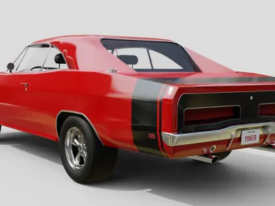 Classic Muscle Car - Realistic and Game-Ready Low-poly 3D model