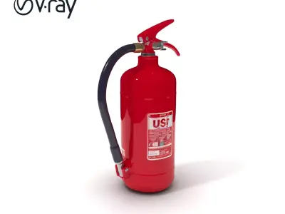 Fire Extinguisher D Model Pack with Adjustable Detail Levels Low-poly 3D model