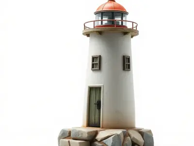 Weathered Lighthouse Architecture model pack Low-poly 3D model