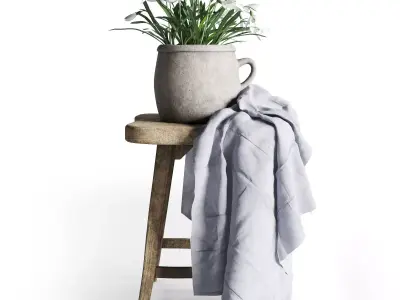 Rustic Snowdrops Decor 3D model