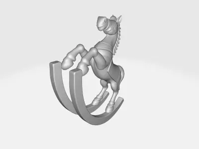 Christmas Rocking Horse Figurine Vintage Holiday Decor 3D print model