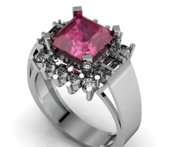 ruby daimond ring 3D print model