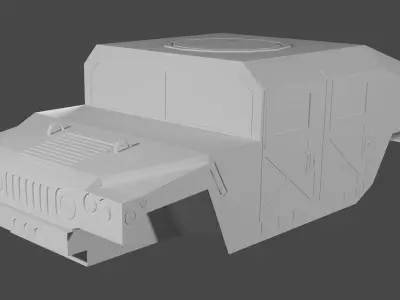 Humvee military vehicle Low-poly 3D model