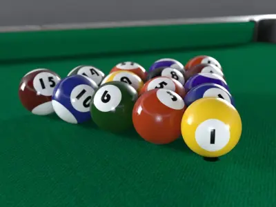 Billard Table Pool table PBR texture 3D model