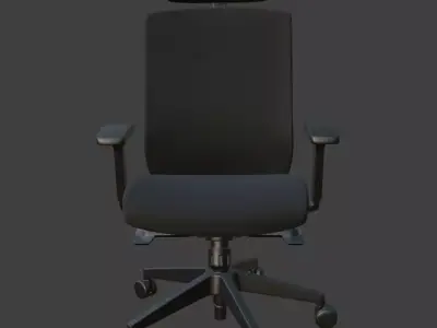 Modern Black Leather Executive Office Chair High Detail 3D Model 3D model