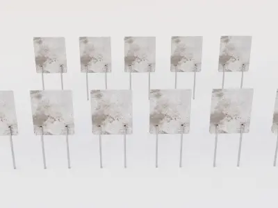 speed limit signs worn in the mud collection pack Low-poly 3D model