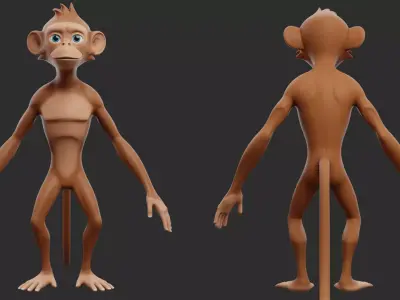 Monkey Stylize II Cartoon Low-poly 3D model