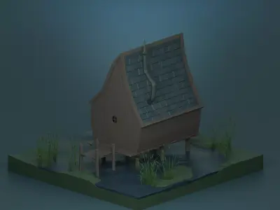 Witch house Low-poly 3D model