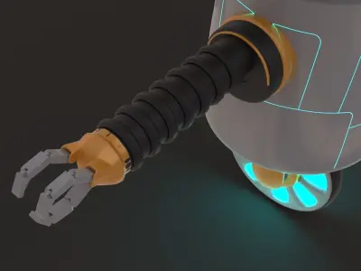 3D Retrobot - Technology Mascot Low-poly 3D model