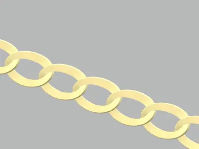 Bracelet - 5 gold chain 3D print model