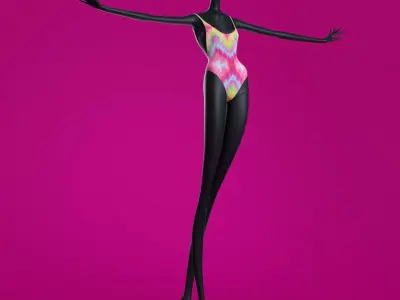 Woman Swimsuit VS Cheeky One-piece 3D model