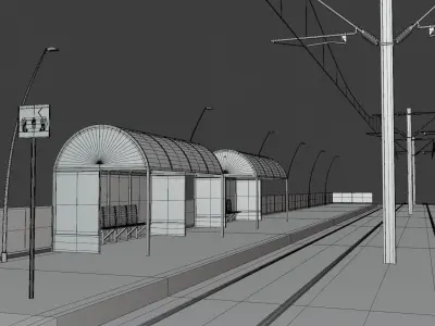 Tram stop II 3D model