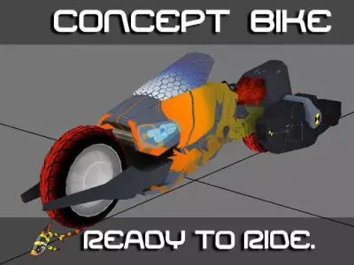 Concept Bike Low-poly 3D model