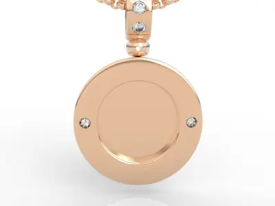  Customizable engraved Round Medallion Pendant 3D print model